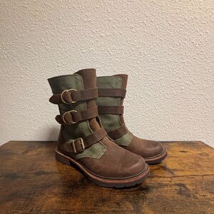 Stylish Brown and Green Women's Boots